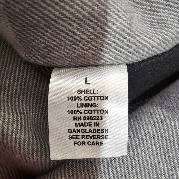 Brazos Work Force Flannel Lined Shirt Jacket Gray Size L - Picture 4 of 5